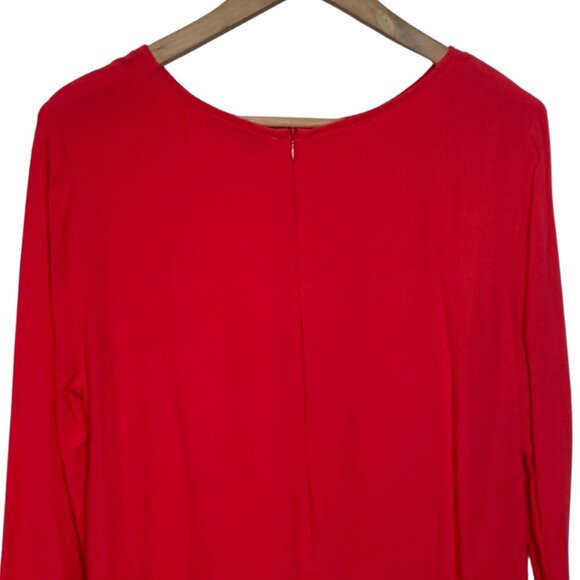 WAYF | Women's Coral Long Sleeve Crepe Lightweight Shift Dress | Size L - Picture 8 of 13